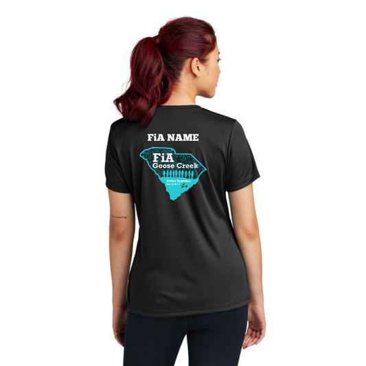 Goose Creek, SC- PERSONALIZED Sport Tek V-Neck Short Sleeve Performance Tee
