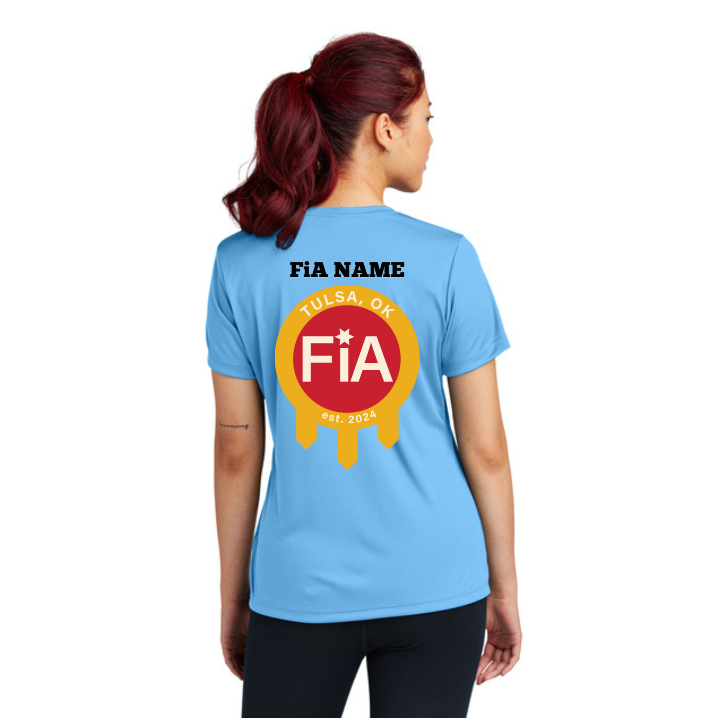 Tulsa, OK- PERSONALIZED Sport Tek V-Neck Short Sleeve Performance Tee