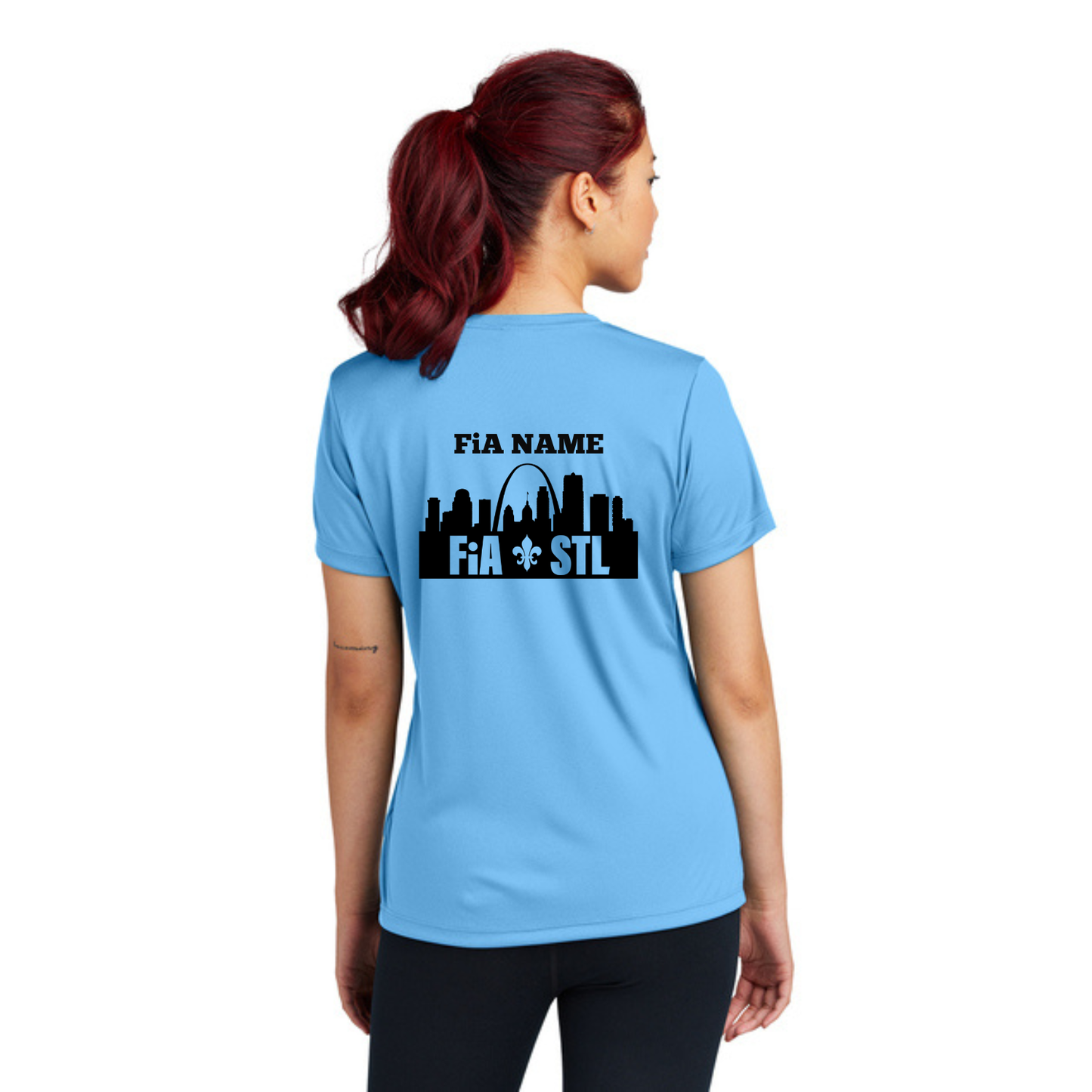 St. Louis, MO- PERSONALIZED Sport Tek V-Neck Short Sleeve Performance Tee