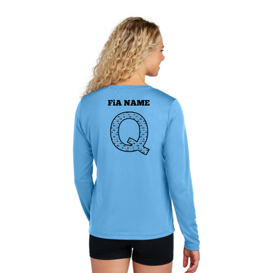 Q Shirt - PERSONALIZED Sport Tek Long Sleeve V-Neck Tee