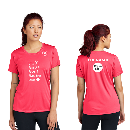 FiA Gives - PERSONALIZATION and REGION Sport Tek Short Sleeve Performance Tee