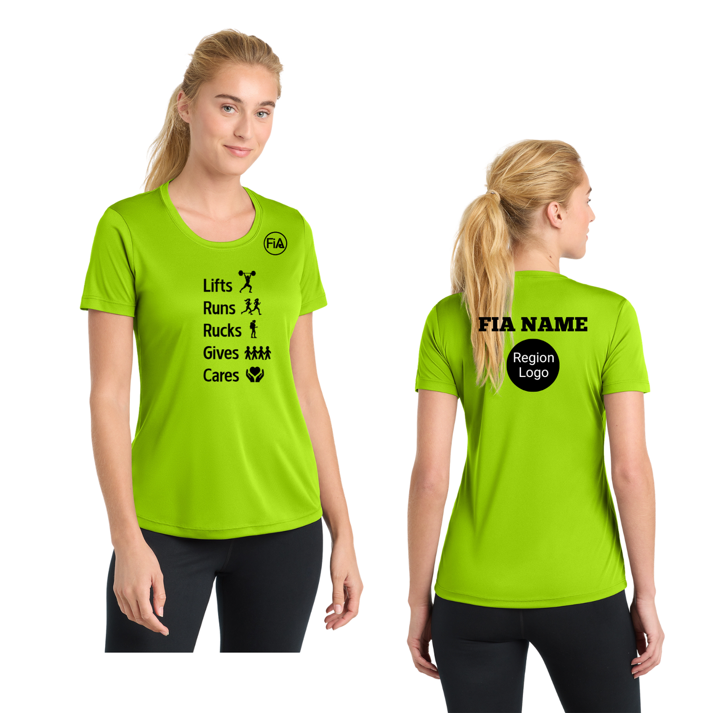 FiA Gives - PERSONALIZATION and REGION Sport Tek Short Sleeve Performance Tee