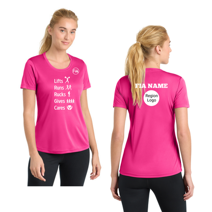 FiA Gives - PERSONALIZATION and REGION Sport Tek Short Sleeve Performance Tee