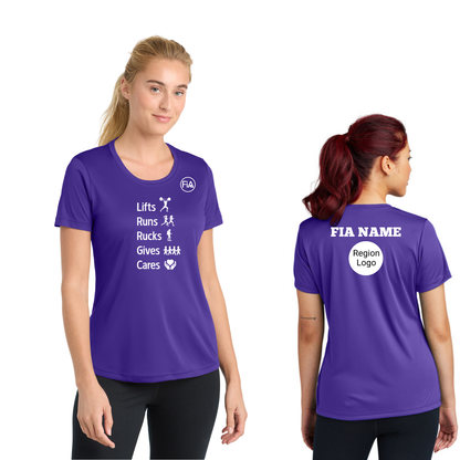 FiA Gives - PERSONALIZATION and REGION Sport Tek Short Sleeve Performance Tee