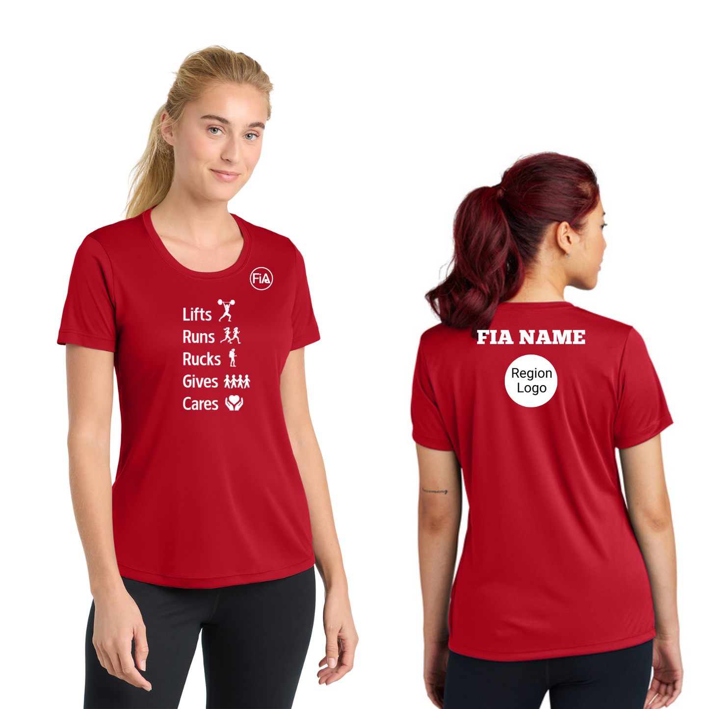 FiA Gives - PERSONALIZATION and REGION Sport Tek Short Sleeve Performance Tee