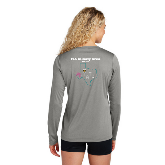 Katy FiA Anniversary - PERSONALIZED Sport Tek Long Sleeve Performance V-Neck Tee