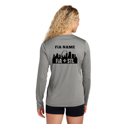 St. Louis, MO - PERSONALIZED Sport Tek Long Sleeve Performance V-Neck Tee