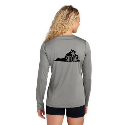Virginia Strong - Sport Tek Long Sleeve Performance V-Neck Tee