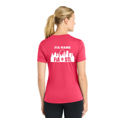 St. Louis, MO- PERSONALIZED Sport Tek V-Neck Short Sleeve Performance Tee