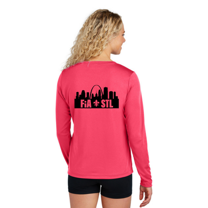 St. Louis, MO - Sport Tek Long Sleeve Performance V-Neck Tee
