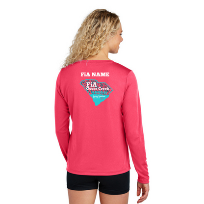 Goose Creek, SC - PERSONALIZED Sport Tek Long Sleeve Performance V-Neck Tee