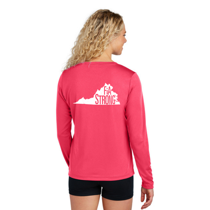 Virginia Strong - Sport Tek Long Sleeve Performance V-Neck Tee