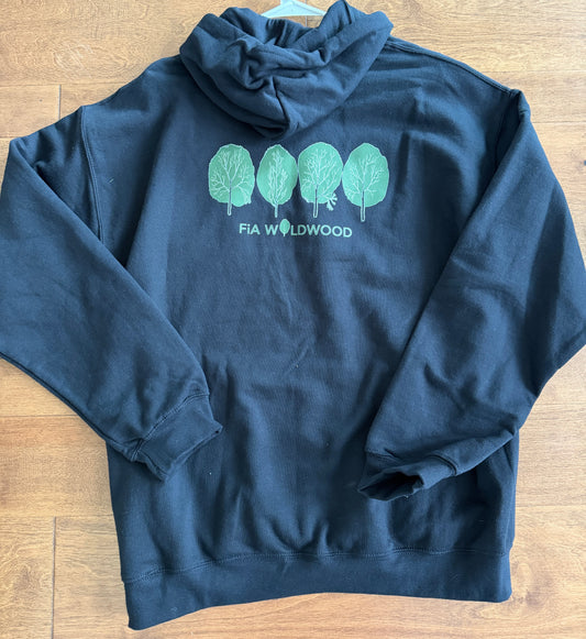 FINAL SALE - Gildan Softstyle Midweight Hooded Sweatshirt - Wildwood Black LARGE