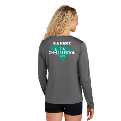 Charleston, SC - PERSONALIZED Sport Tek Long Sleeve Performance V-Neck Tee