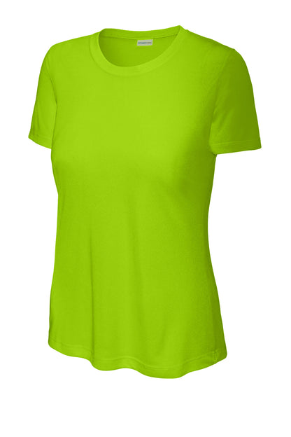 Sport-Tek Crew Neck Short Sleeve Performance Tee — Lime Shock blank garment color reference; includes FiA Always front design