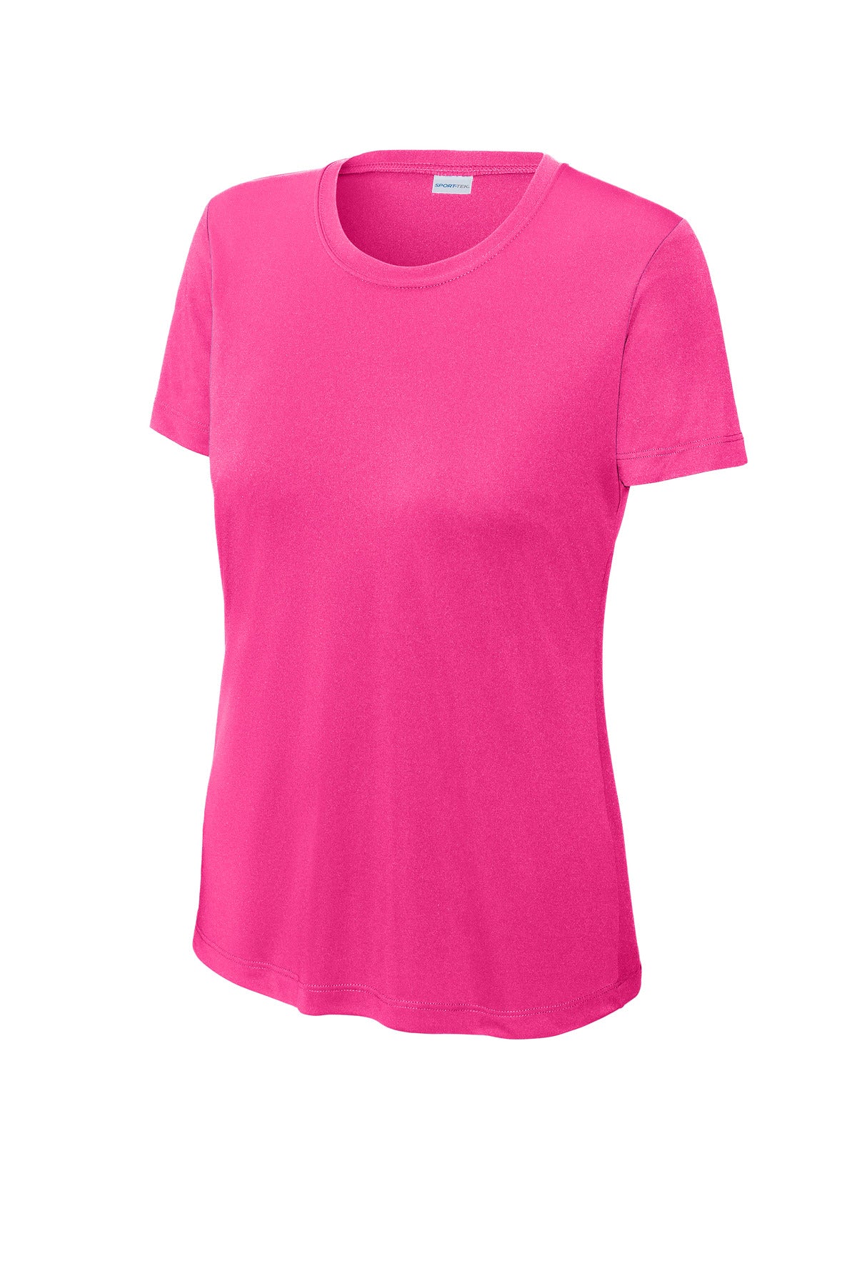 Sport-Tek Crew Neck Short Sleeve Performance Tee — Neon Pink blank garment color reference; includes FiA Always front design