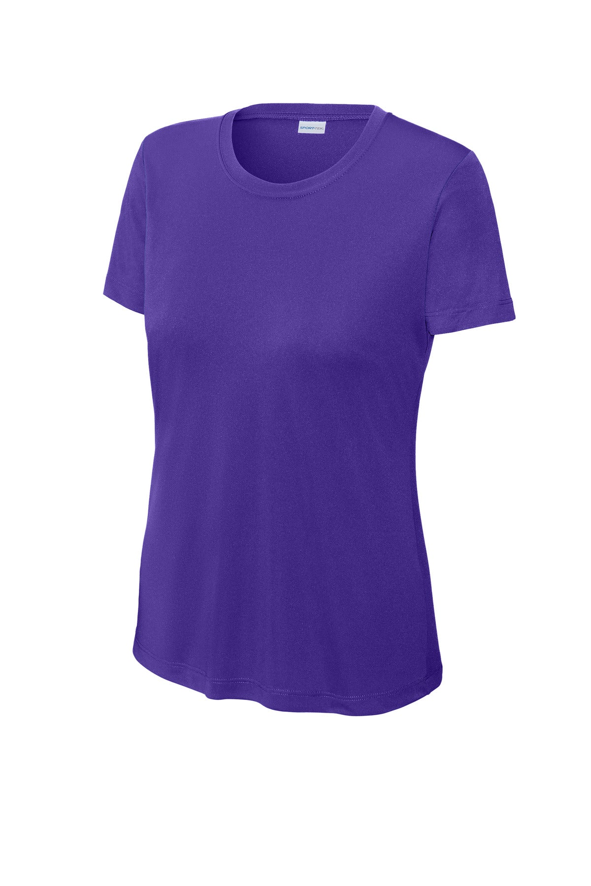 Sport-Tek Crew Neck Short Sleeve Performance Tee — Purple blank garment color reference; includes FiA Always front design