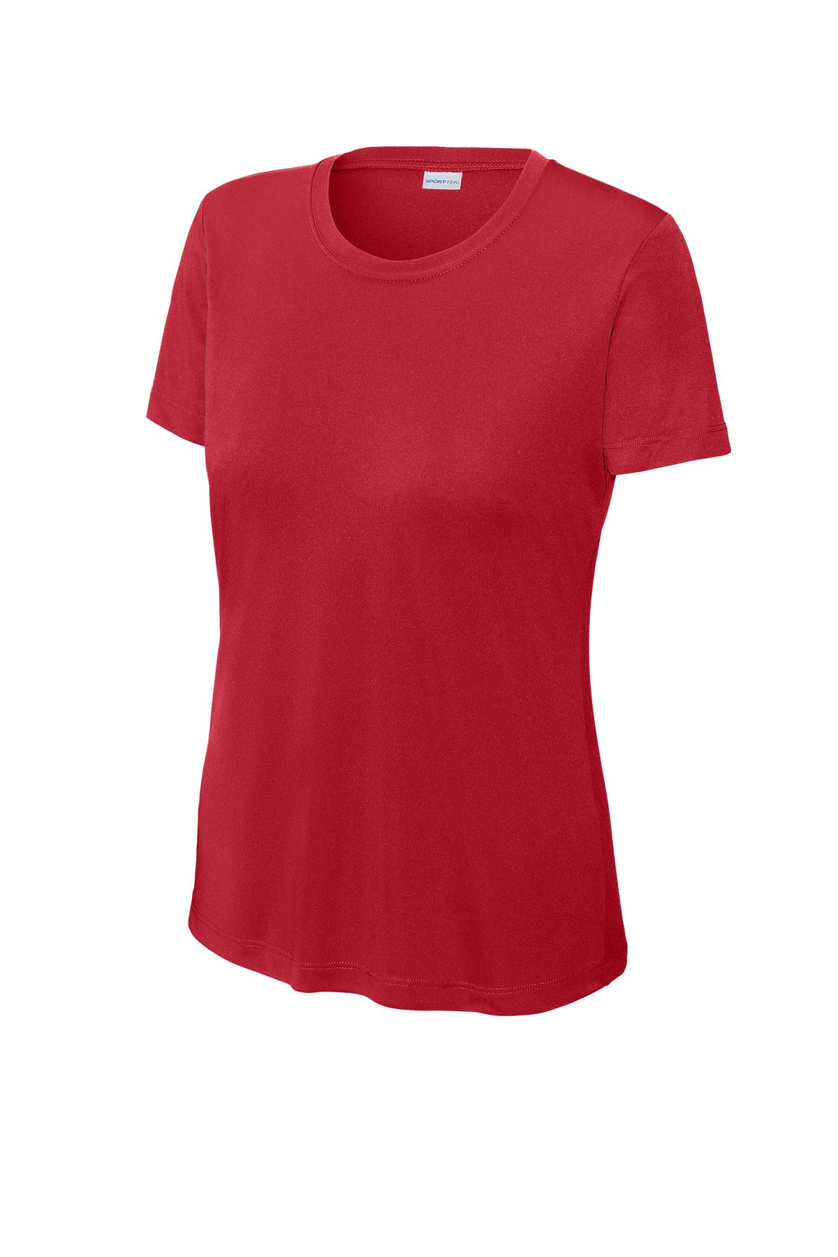 Sport-Tek Crew Neck Short Sleeve Performance Tee — True Red blank garment color reference; includes FiA Always front design