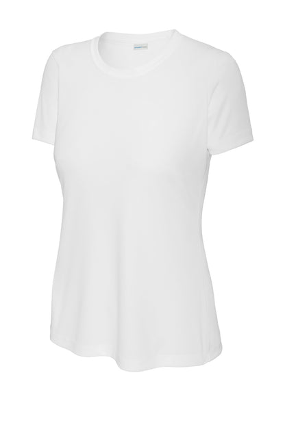 Sport-Tek Crew Neck Short Sleeve Performance Tee — White blank garment color reference; includes FiA Always front design