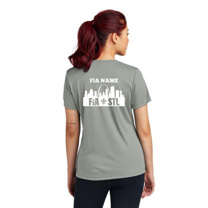 St. Louis, MO- PERSONALIZED Sport Tek V-Neck Short Sleeve Performance Tee