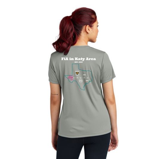 Katy FiA Anniversary - PERSONALIZED Sport Tek V-Neck Short Sleeve Performance Tee