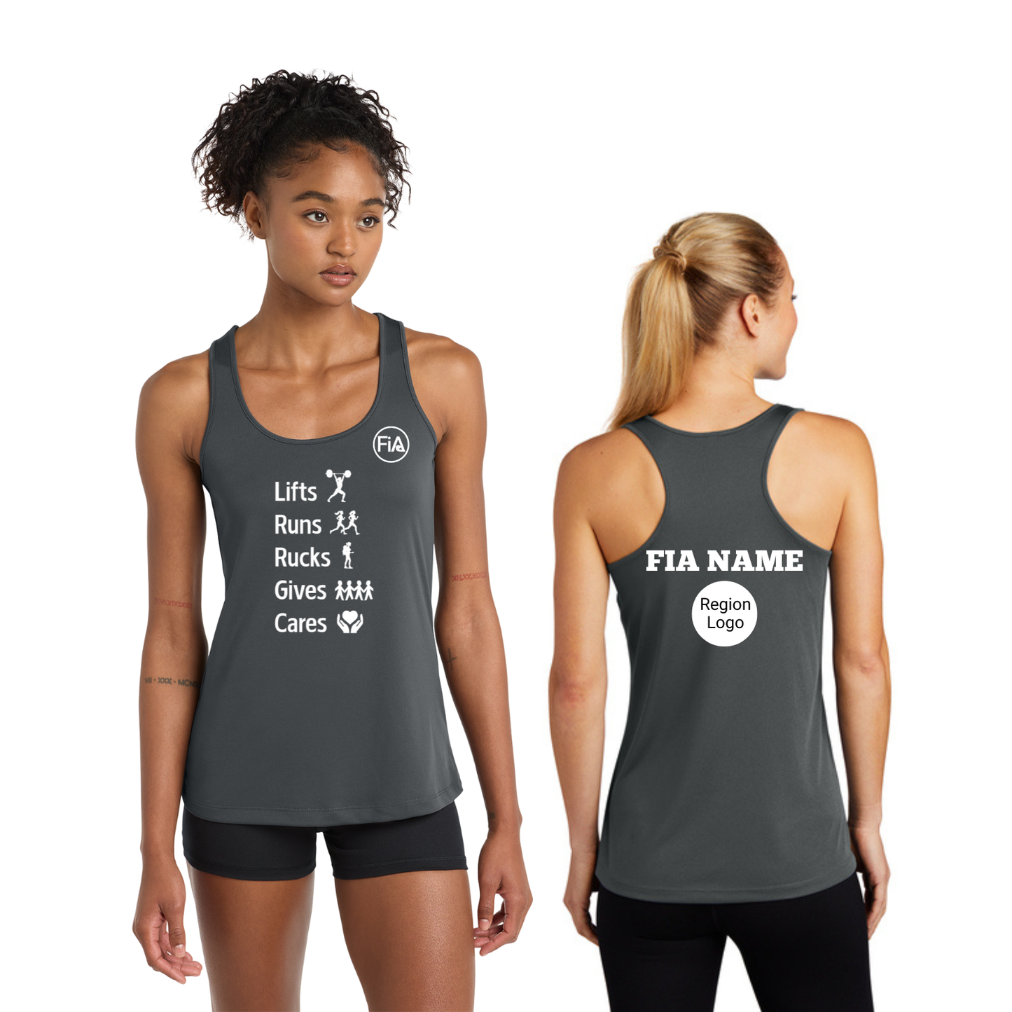 FiA Gives - PERSONALIZATION and REGION Sport Tek Racerback Tank