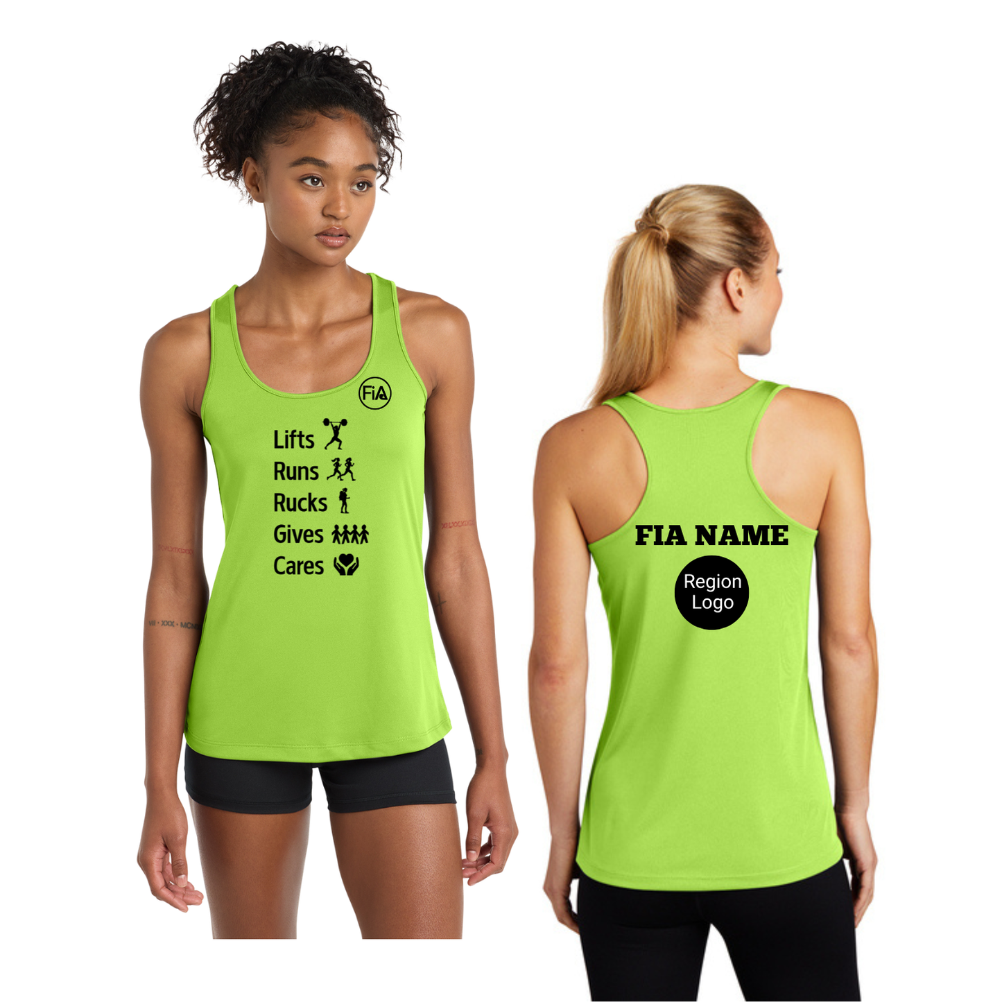 FiA Gives - PERSONALIZATION and REGION Sport Tek Racerback Tank