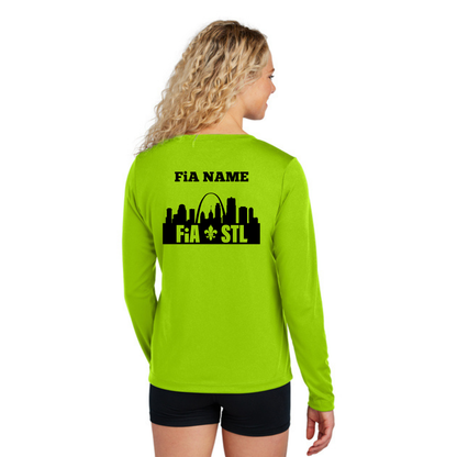 St. Louis, MO - PERSONALIZED Sport Tek Long Sleeve Performance V-Neck Tee