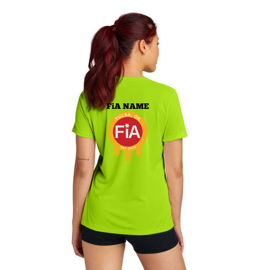 Tulsa, OK - NEON PERSONALIZED Sport Tek Crew Neck Short Sleeve Performance Tee