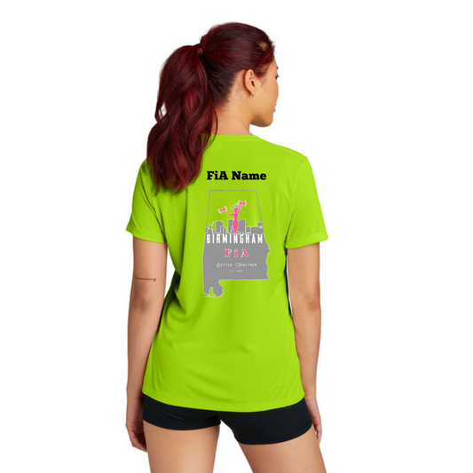 Birmingham, AL - PERSONALIZED NEON Sport Tek Crew Neck Short Sleeve Performance Tee