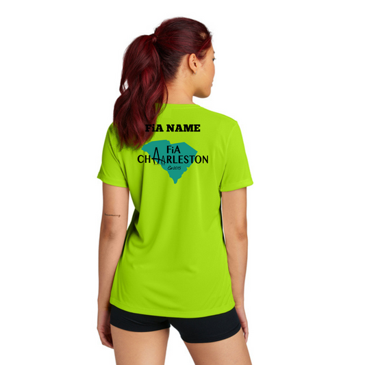 Charleston, SC - NEON PERSONALIZED Sport Tek Crew Neck Short Sleeve Performance Tee