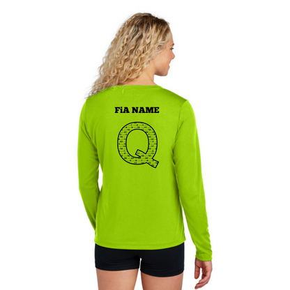 Q Shirt NEON - PERSONALIZED Sport Tek Long Sleeve V-Neck Tee