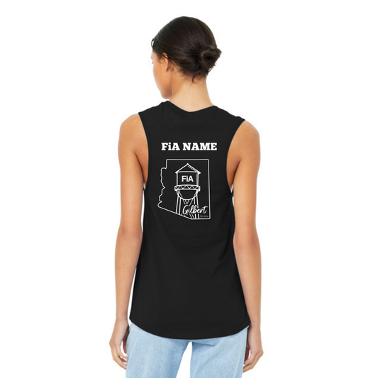 Gilbert AZ - PERSONALIZED Bella Canvas Women’s Jersey Muscle BLACK Tank