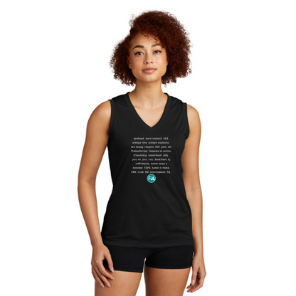 FiA Mode - Ladies Sleeveless Performance V-Neck Tee