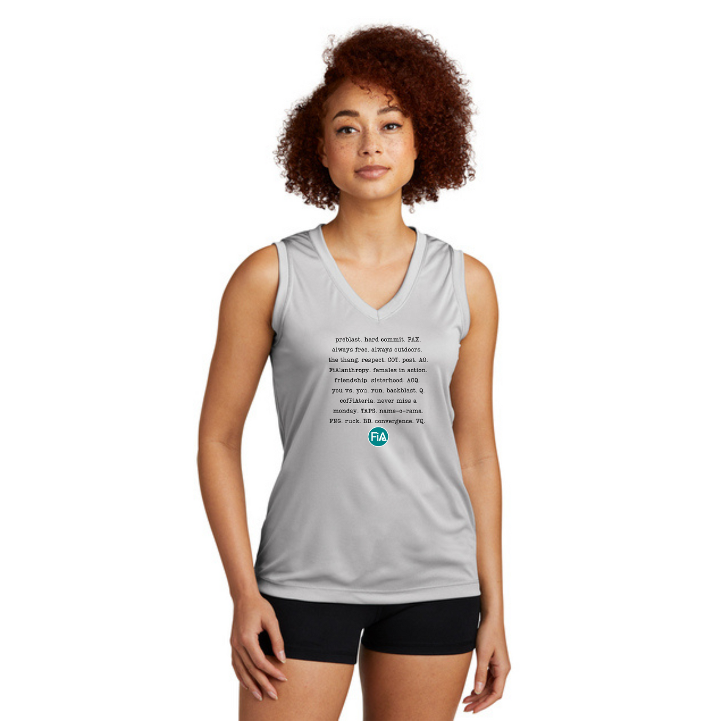 FiA Mode - Ladies Sleeveless Performance V-Neck Tee