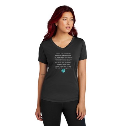FiA Mode - Ladies V-Neck Short Sleeve Performance Tee
