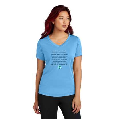 FiA Mode - Ladies V-Neck Short Sleeve Performance Tee