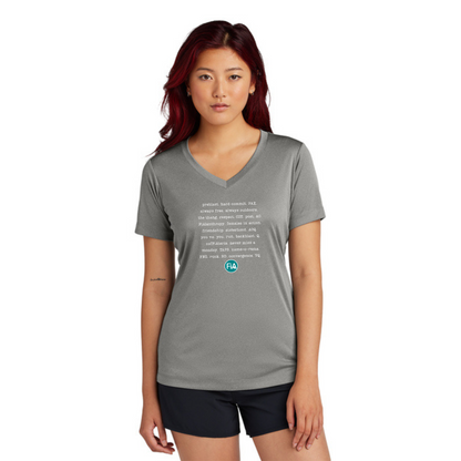 FiA Mode - Ladies V-Neck Short Sleeve Performance Tee