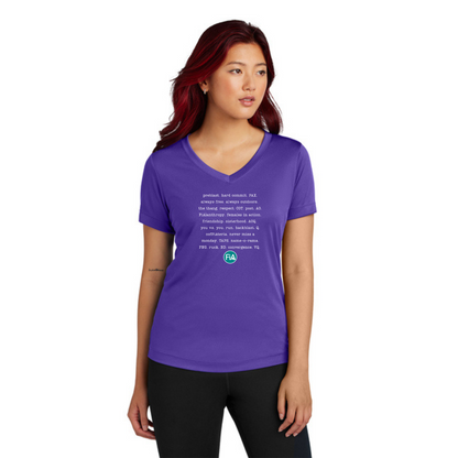FiA Mode - Ladies V-Neck Short Sleeve Performance Tee