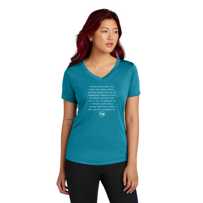 FiA Mode - Ladies V-Neck Short Sleeve Performance Tee