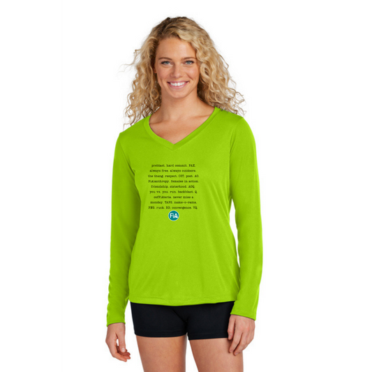 FiA Mode NEON - Sport Tek Long Sleeve Performance V-Neck Tee