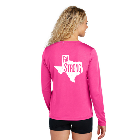 Texas Strong - Sport Tek Long Sleeve Performance V-Neck Tee