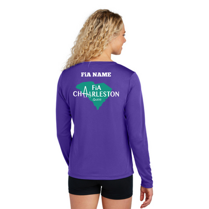 Charleston, SC - PERSONALIZED Sport Tek Long Sleeve Performance V-Neck Tee