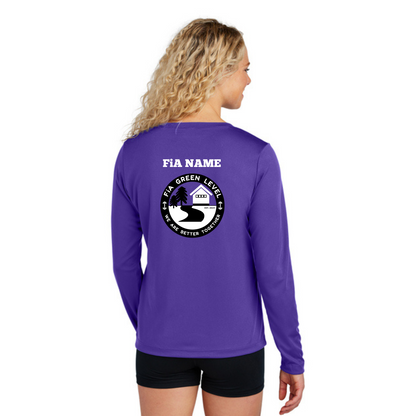 Green Level, NC - PERSONALIZED Sport Tek Long Sleeve Performance V-Neck Tee