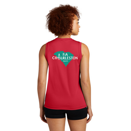 Charleston, SC - Sport Tek Sleeveless Performance V-Neck Tee