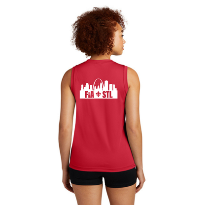St. Louis, MO - PERSONALIZED Sport Tek Sleeveless Performance V-Neck Tee