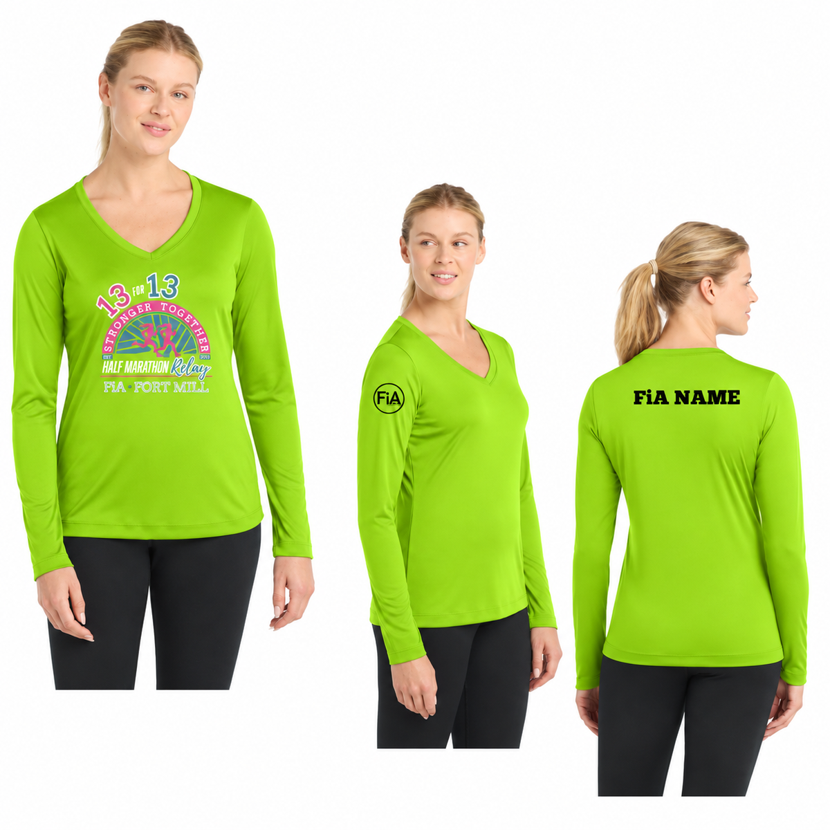 SC Fort Mill Relay LST353LS in LimeShock, decorated front, back, and FiA placement