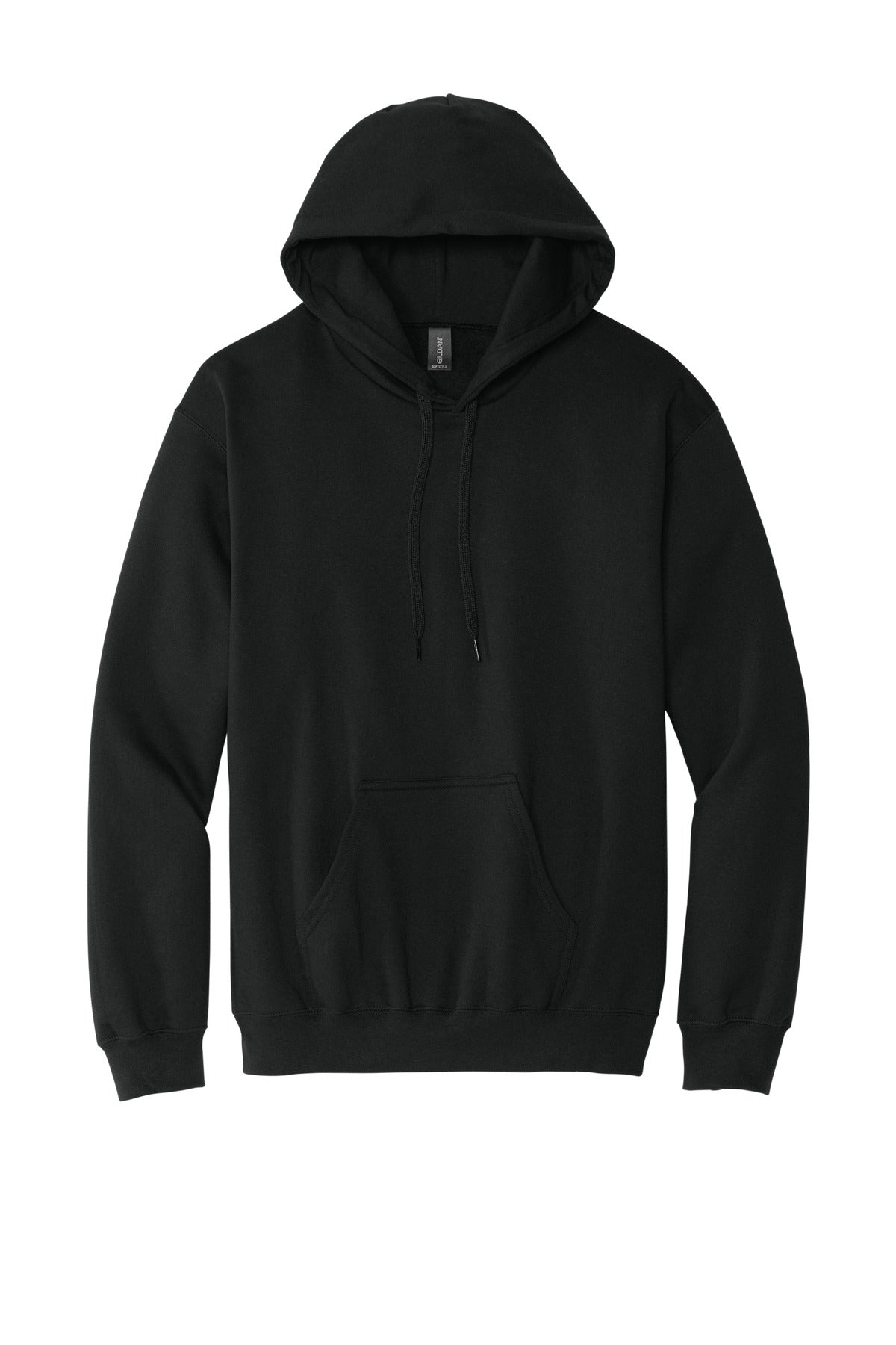Gildan Softstyle Midweight Pullover Hooded Sweatshirt — Black blank garment color reference; includes FiA Always front design