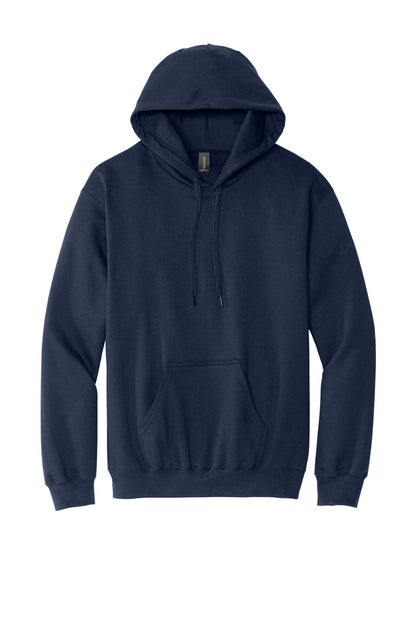 Gildan Softstyle Midweight Pullover Hooded Sweatshirt — Navy blank garment color reference; includes FiA Always front design
