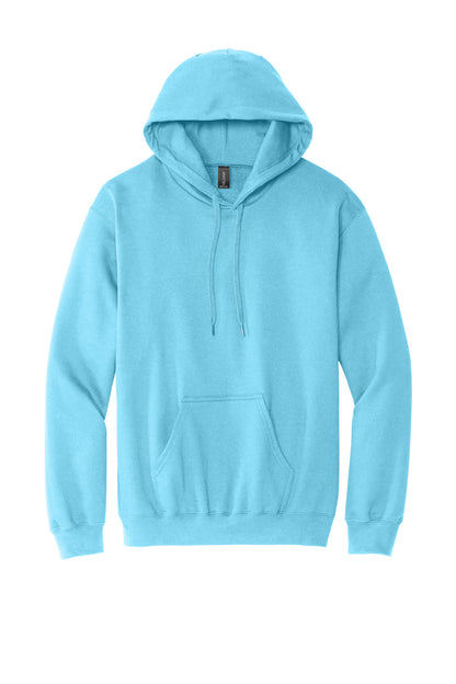Gildan Softstyle Midweight Pullover Hooded Sweatshirt — Sky blank garment color reference; includes FiA Always front design